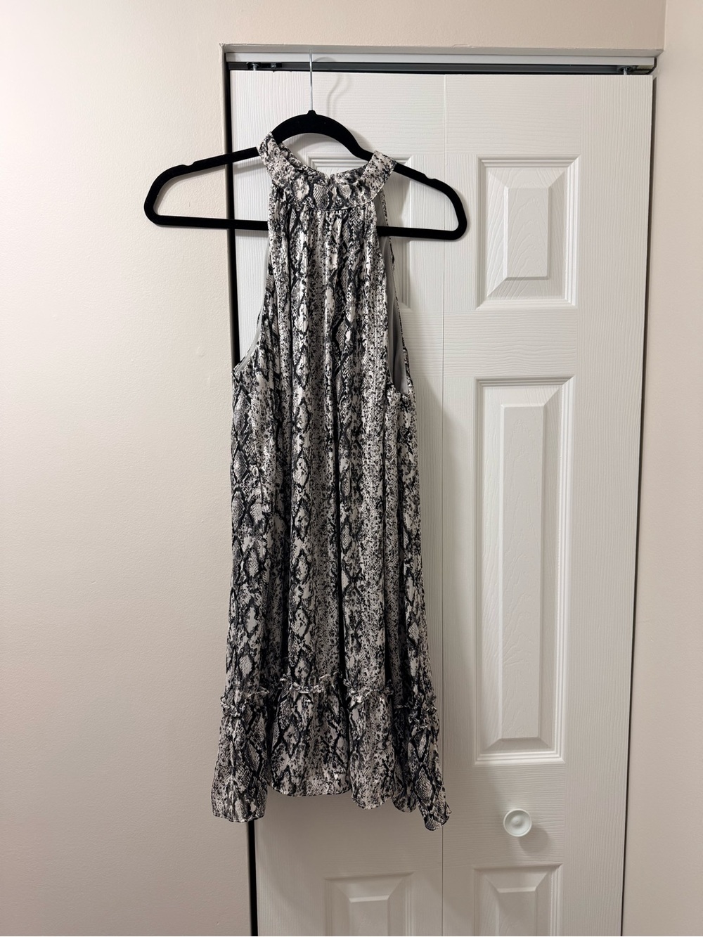 Aqua Black & White Snake Print Dress